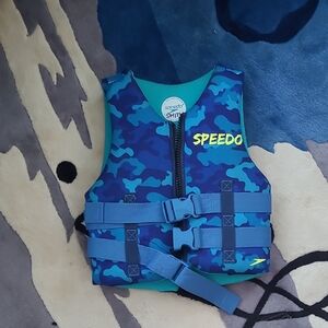 Speedo Kids Swim Vest - Blue and Teal Camo